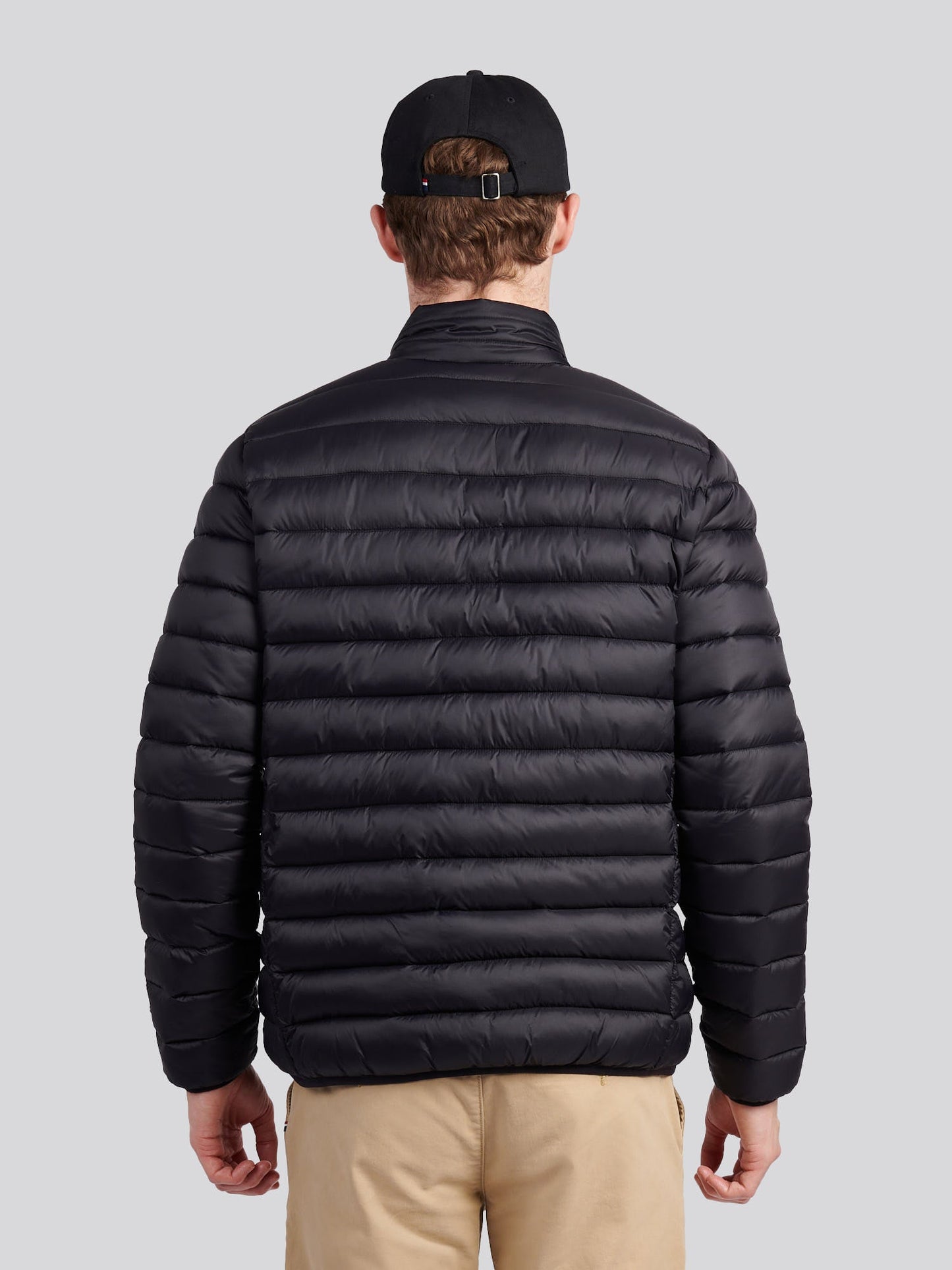 Mens Lightweight Bound Quilted Jacket Black Bright White DHM