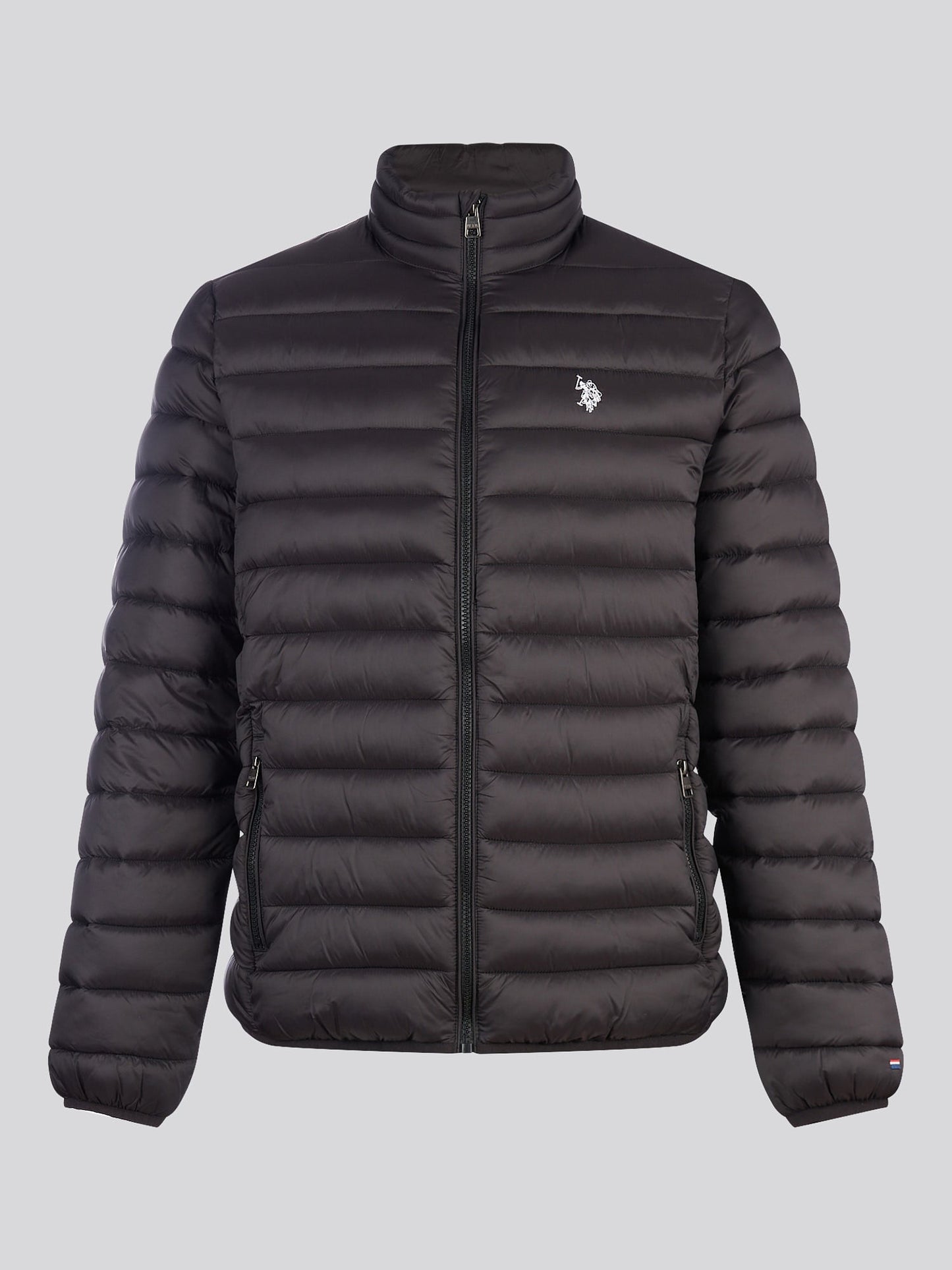Mens Lightweight Bound Quilted Jacket Black Bright White DHM