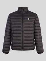 Mens Lightweight Bound Quilted Jacket Black Bright White DHM