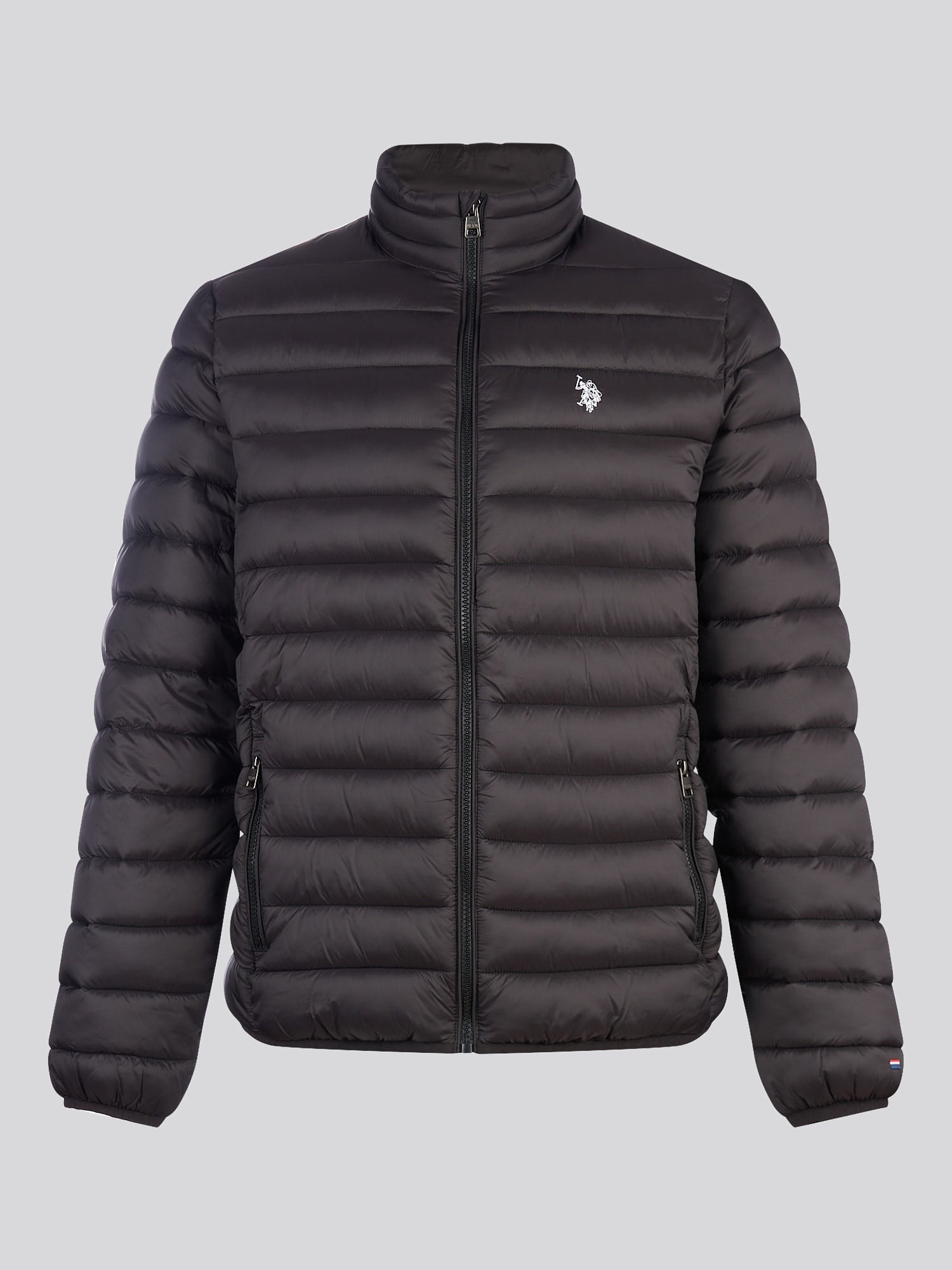 Mens Lightweight Bound Quilted Jacket Black Bright White DHM