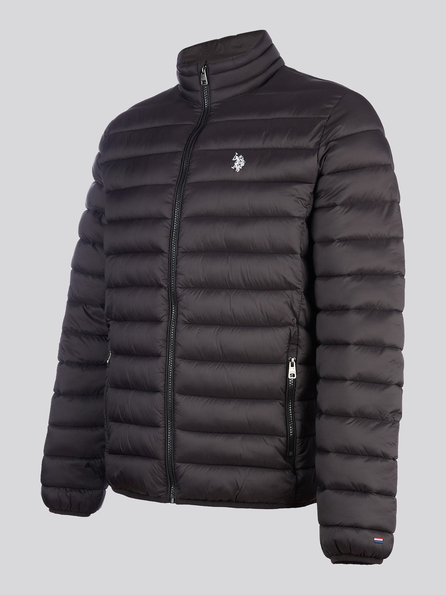 Mens Lightweight Bound Quilted Jacket Black Bright White DHM