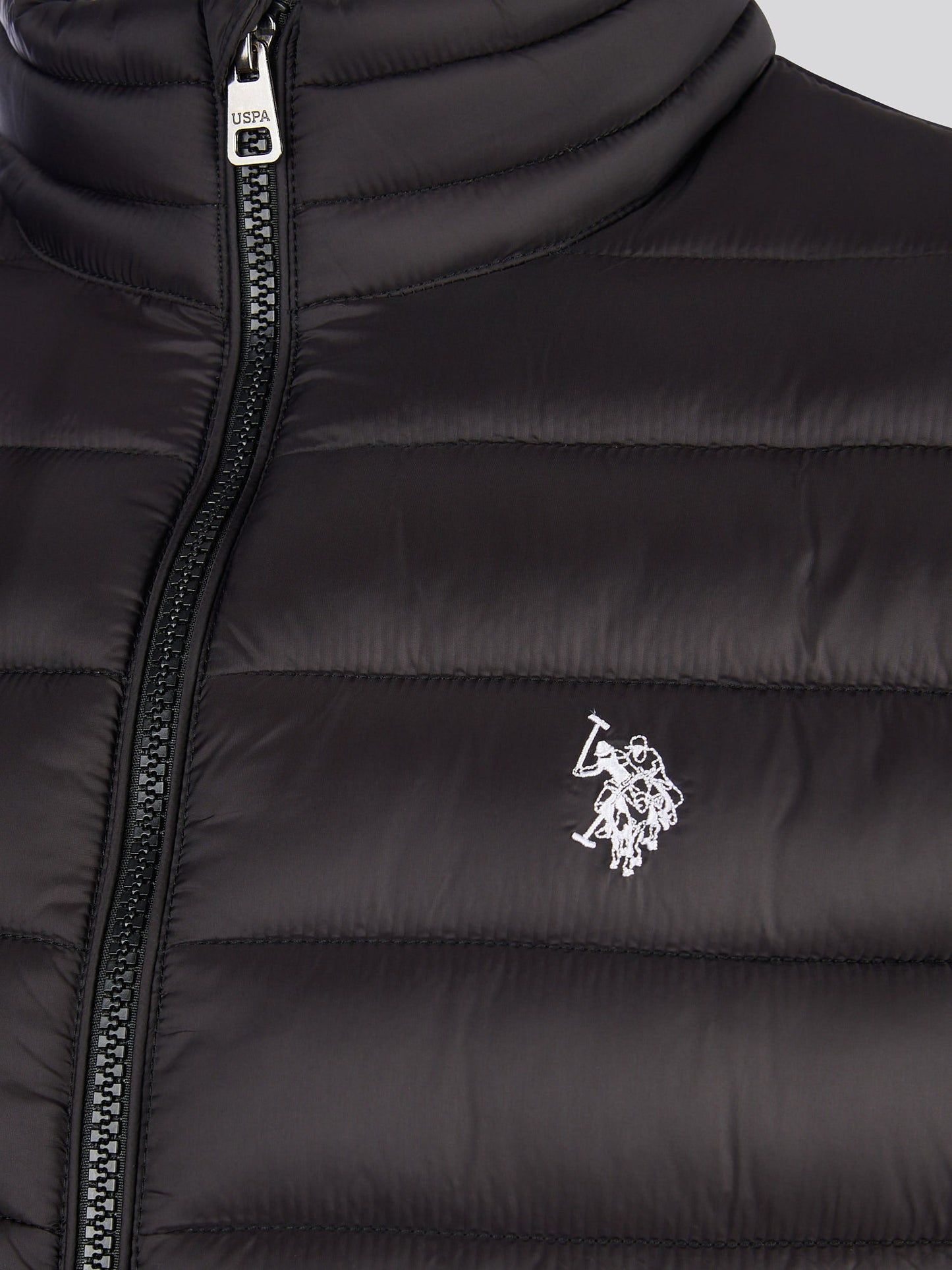 Mens Lightweight Bound Quilted Jacket Black Bright White DHM