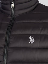 Mens Lightweight Bound Quilted Jacket Black Bright White DHM