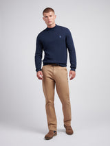 Mens Combed Cotton Turtle Neck in Dark Sapphire Navy / Moonlight Blue DHM