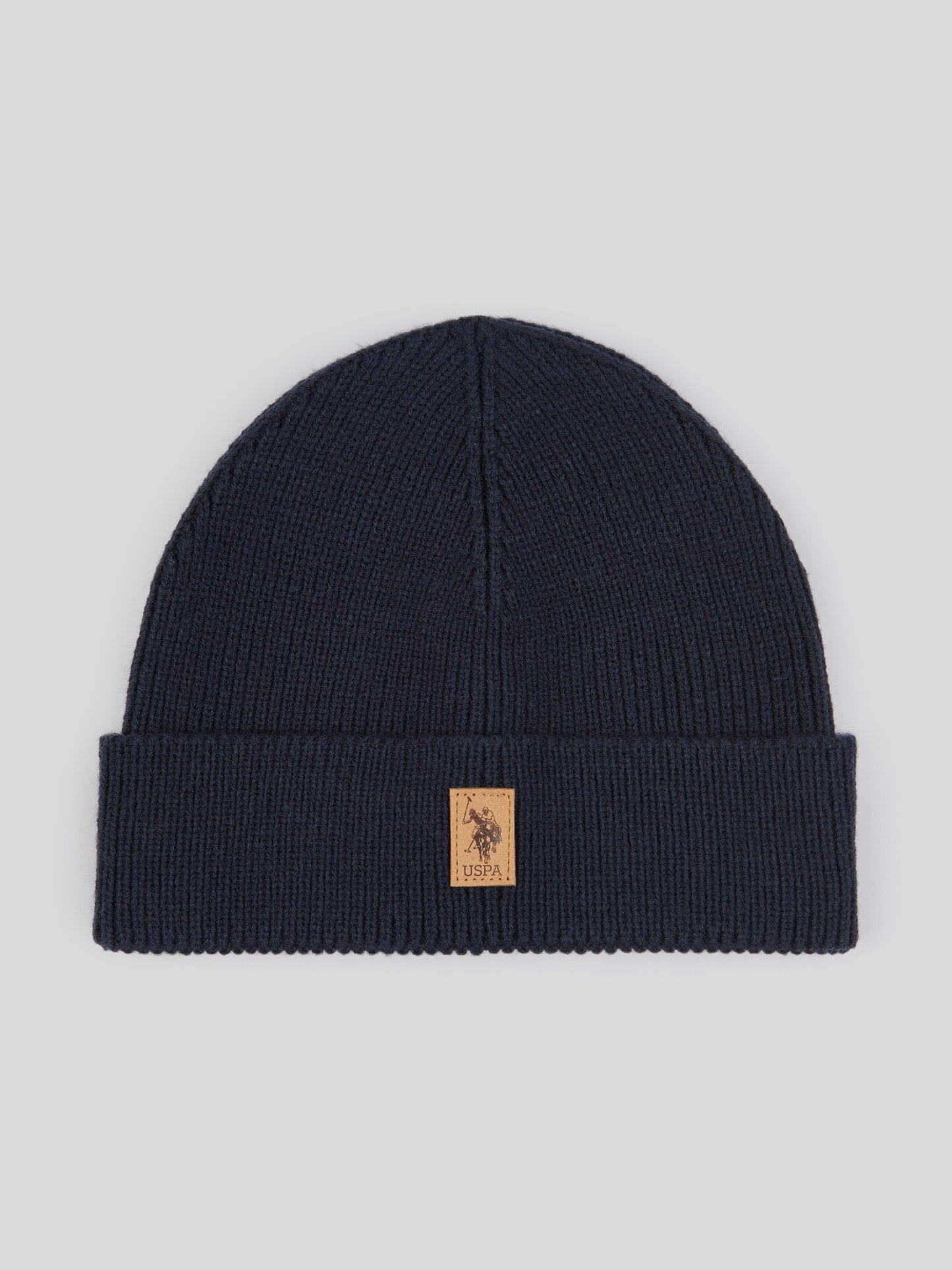 Mens Signature Double Horsemen Knit Beanie in Dark Sapphire Navy