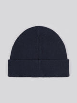 Mens Signature Double Horsemen Knit Beanie in Dark Sapphire Navy