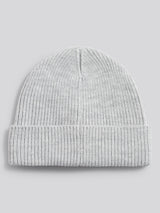 Mens Signature Double Horsemen Knit Beanie in Mid Grey Marl