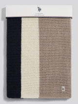 Mens Striped Waffle Knit Scarf in Atmosphere