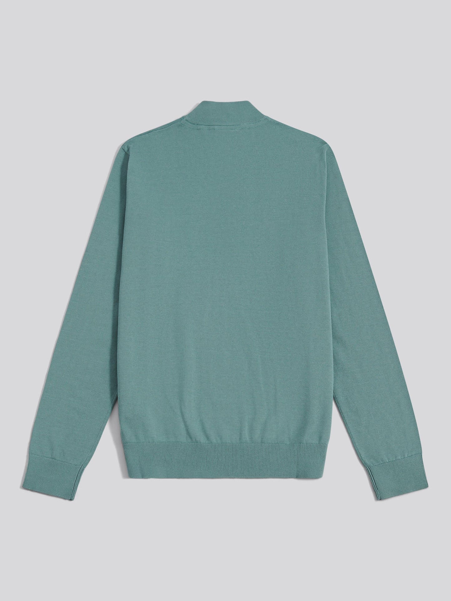 Mens Cotton Quarter Zip Funnel Jumper Arctic