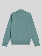 Mens Cotton Quarter Zip Funnel Jumper Arctic