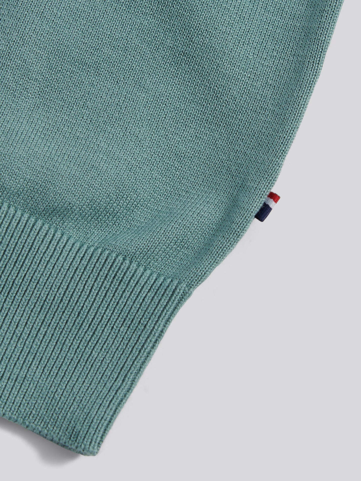 Mens Cotton Quarter Zip Funnel Jumper Arctic