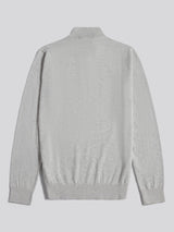Mens Cotton Quarter Zip Funnel Jumper Mid Grey Marl