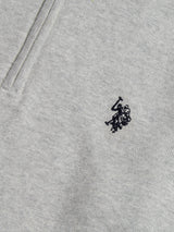 Mens Cotton Quarter Zip Funnel Jumper Mid Grey Marl