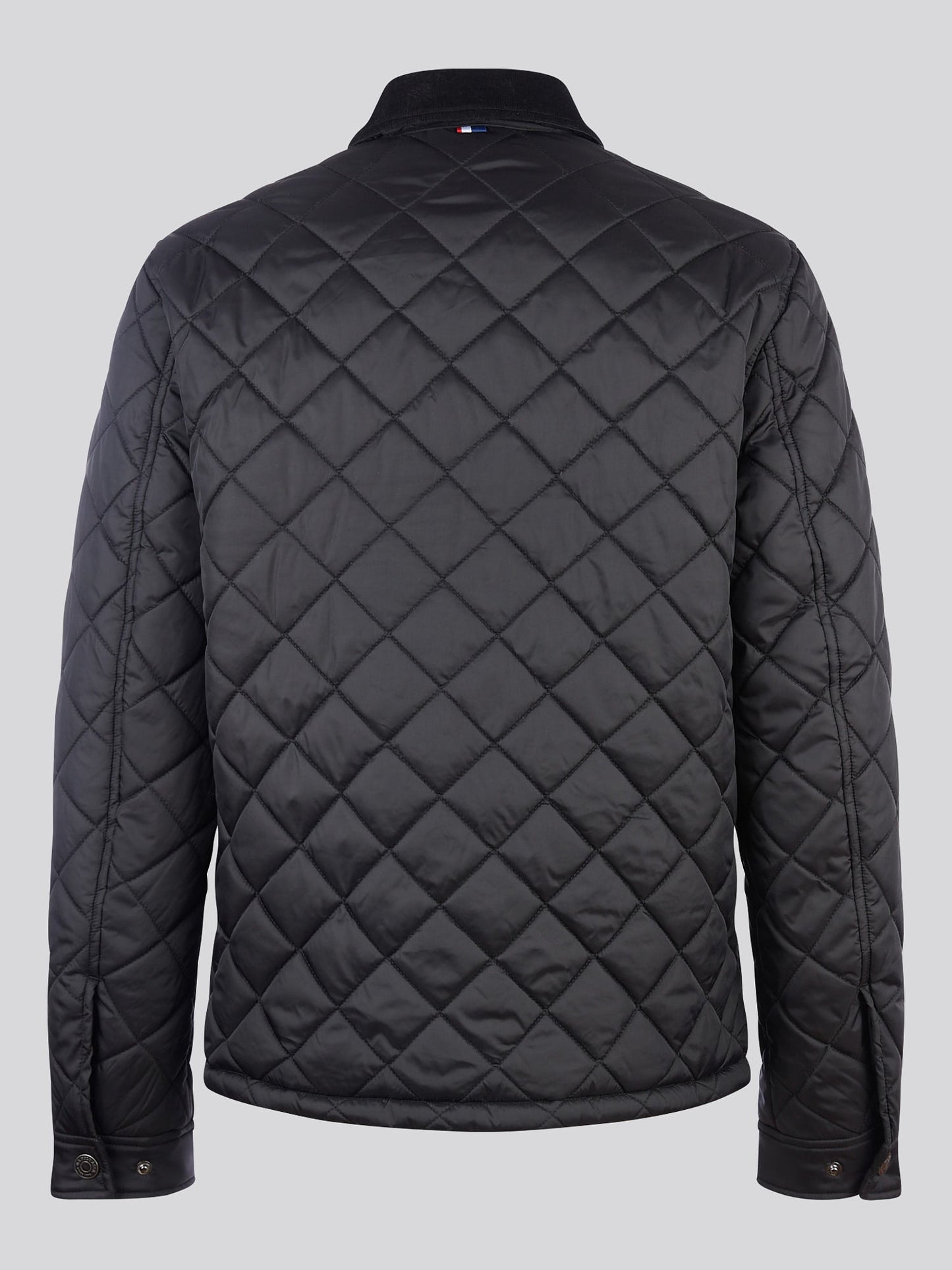 Mens Diamond Quilt Padded Collared Jacket in Black