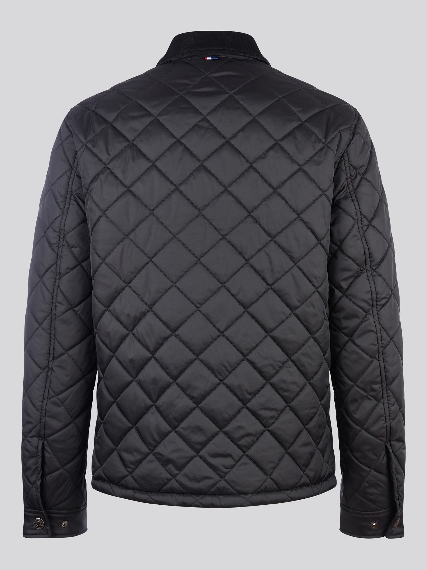 Mens Diamond Quilt Padded Collared Jacket in Black