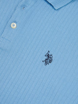 Mens Double Horsemen Rib Polo Shirt in Allure