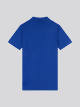 Mens Stripe Textured Zip Polo Shirt in Sodalite Blue