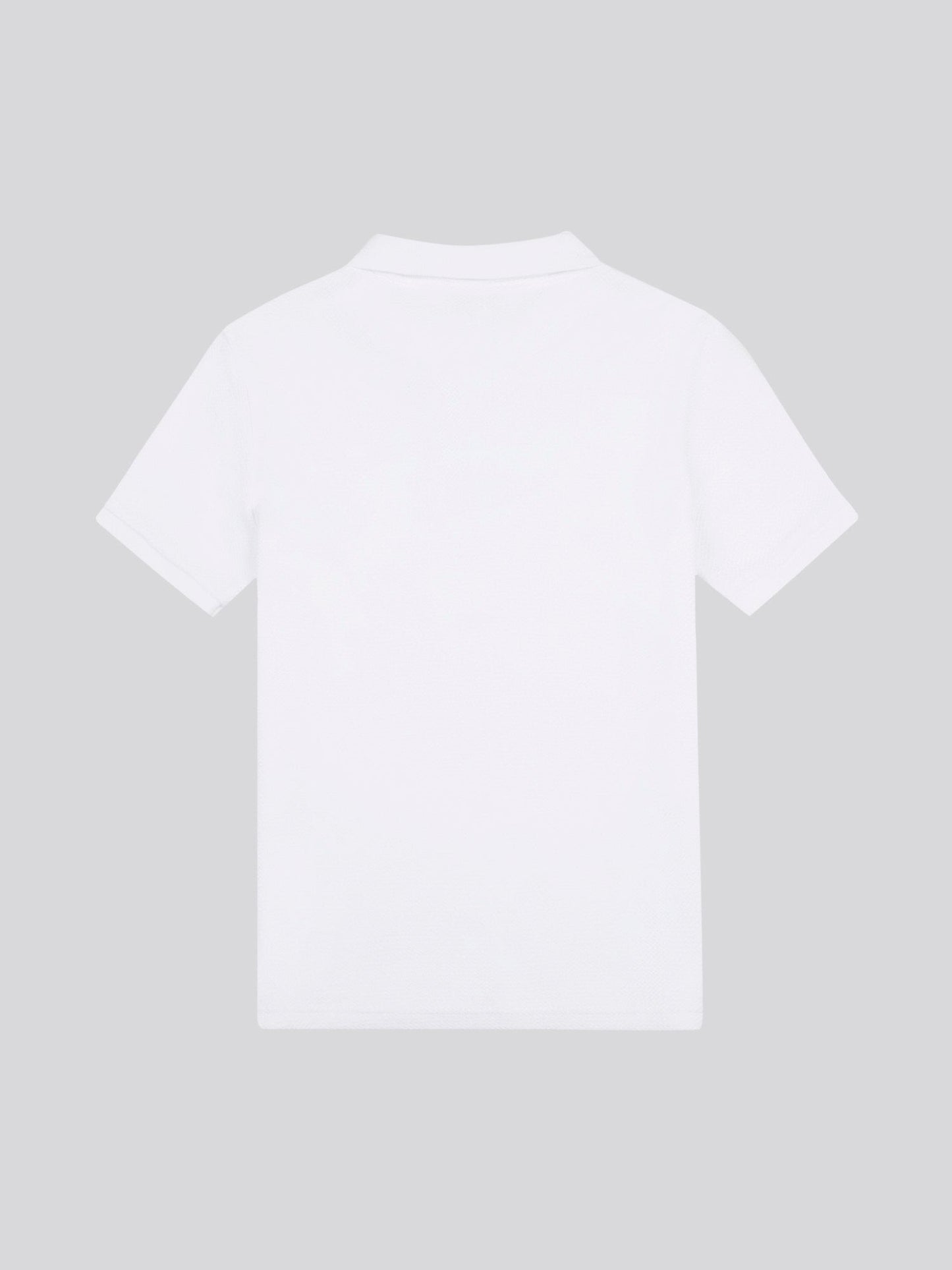 Mens Textured Double Horsemen Polo Shirt in Bright White