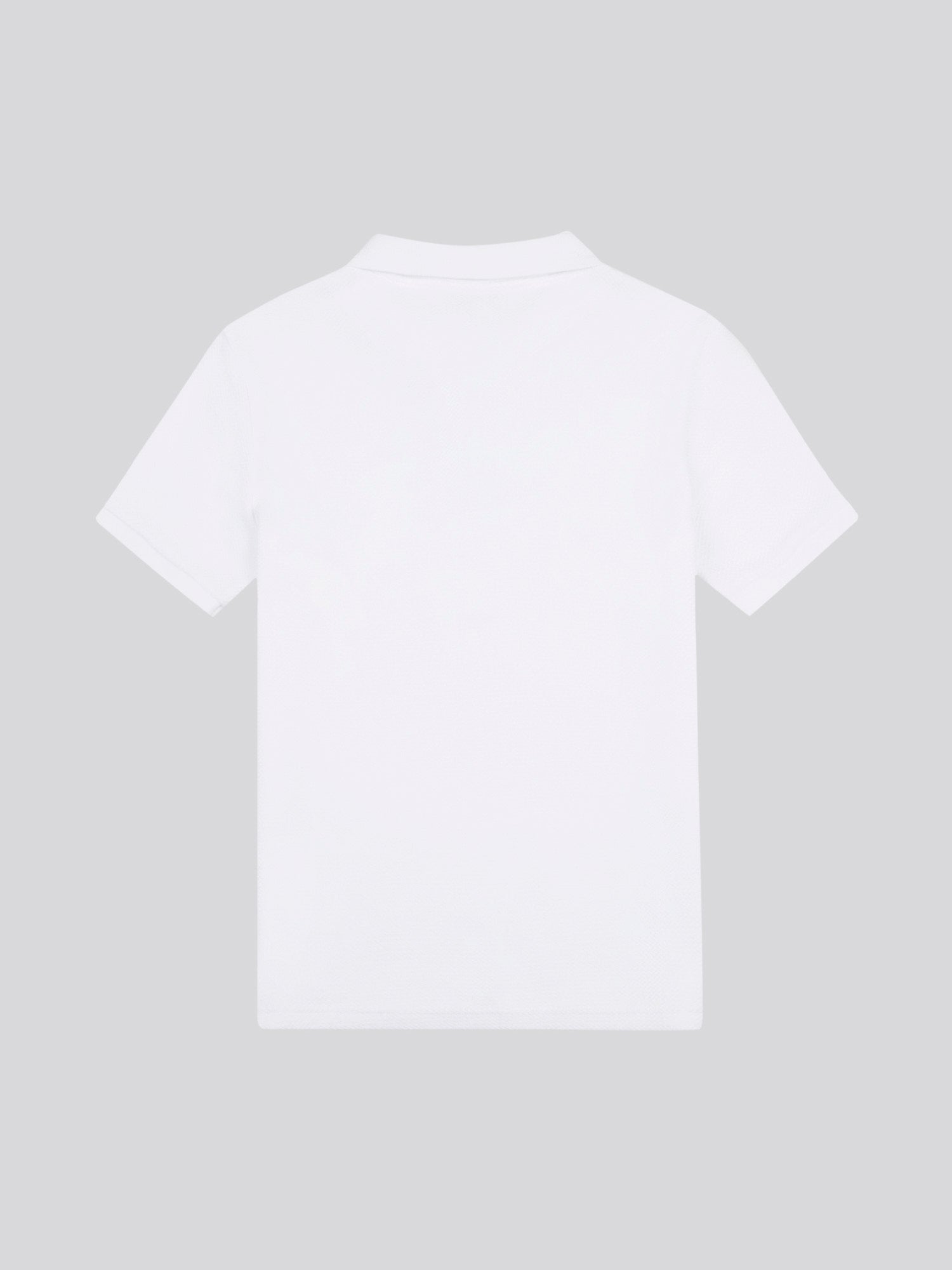 Mens Textured Double Horsemen Polo Shirt in Bright White