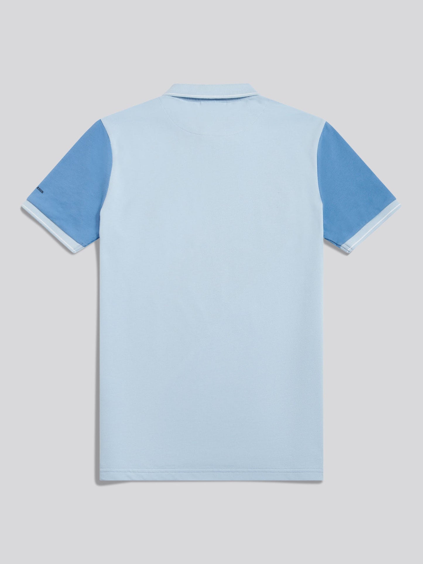 Mens Sash Pique Polo Shirt Chambray Blue