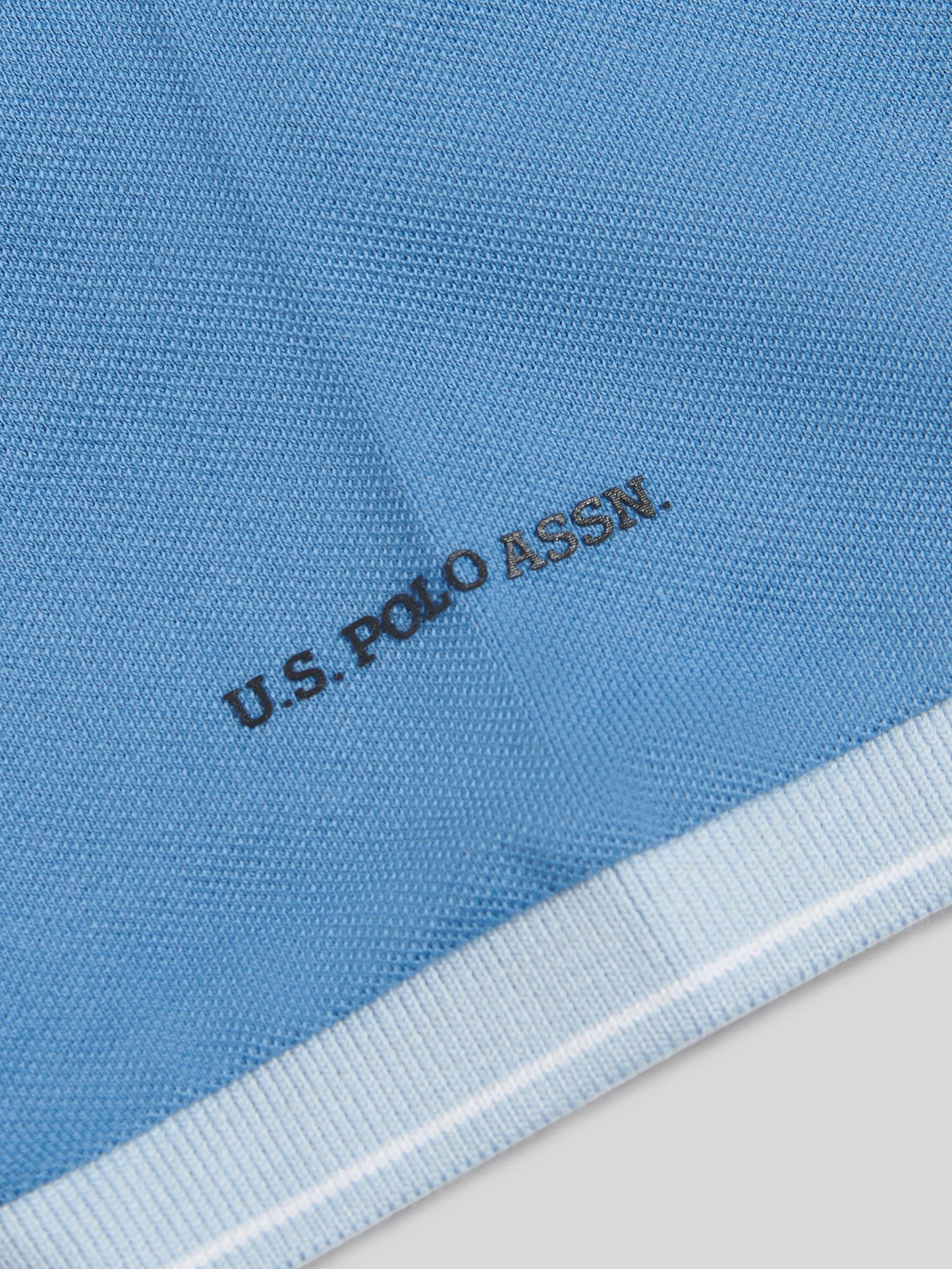 Mens Sash Pique Polo Shirt Chambray Blue