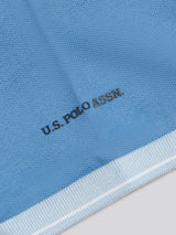 Mens Sash Pique Polo Shirt Chambray Blue