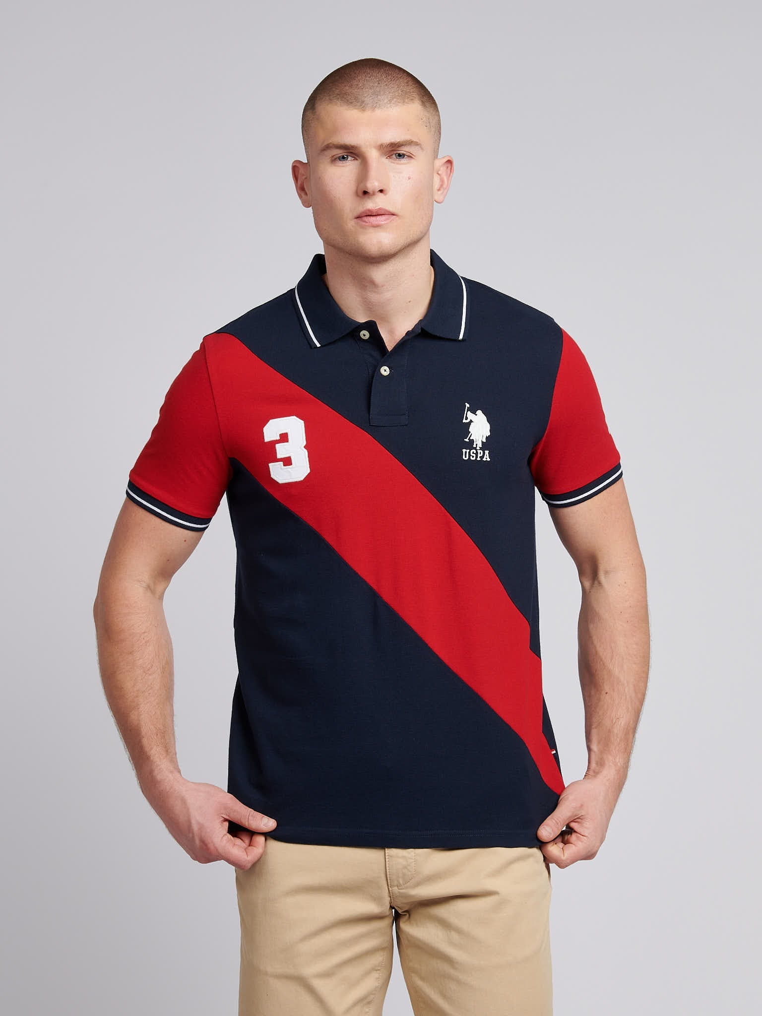 Mens Sash Pique Polo Shirt Dark Sapphire Navy