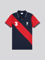 Mens Sash Pique Polo Shirt Dark Sapphire Navy