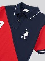 Mens Sash Pique Polo Shirt Dark Sapphire Navy