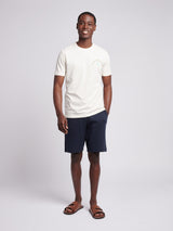 Mens Front/Back Print Graphic T-Shirt in Whisper White