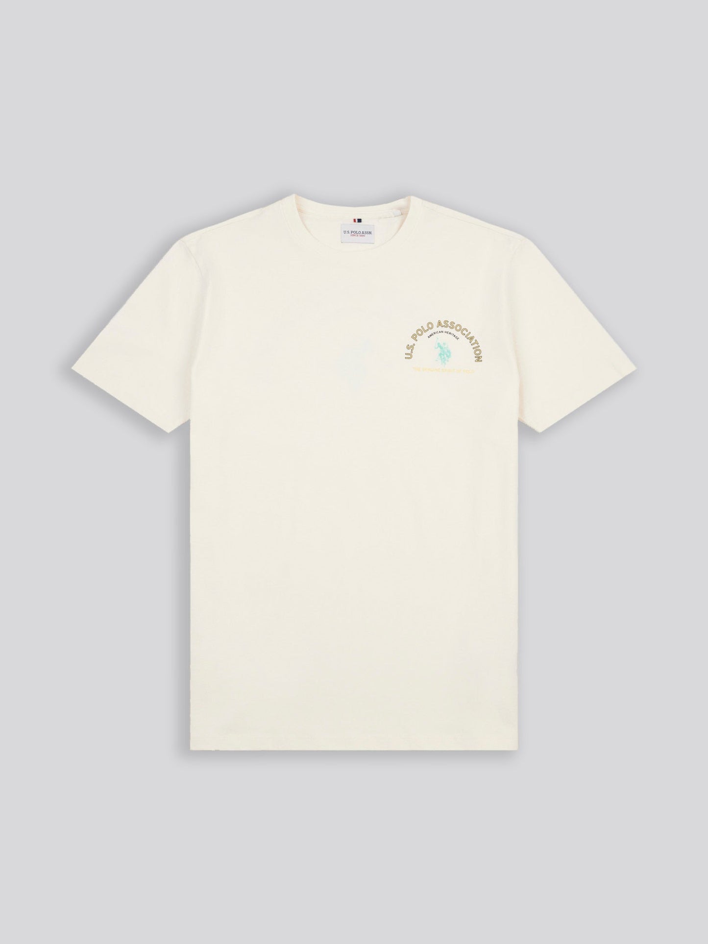 Mens Front/Back Print Graphic T-Shirt in Whisper White