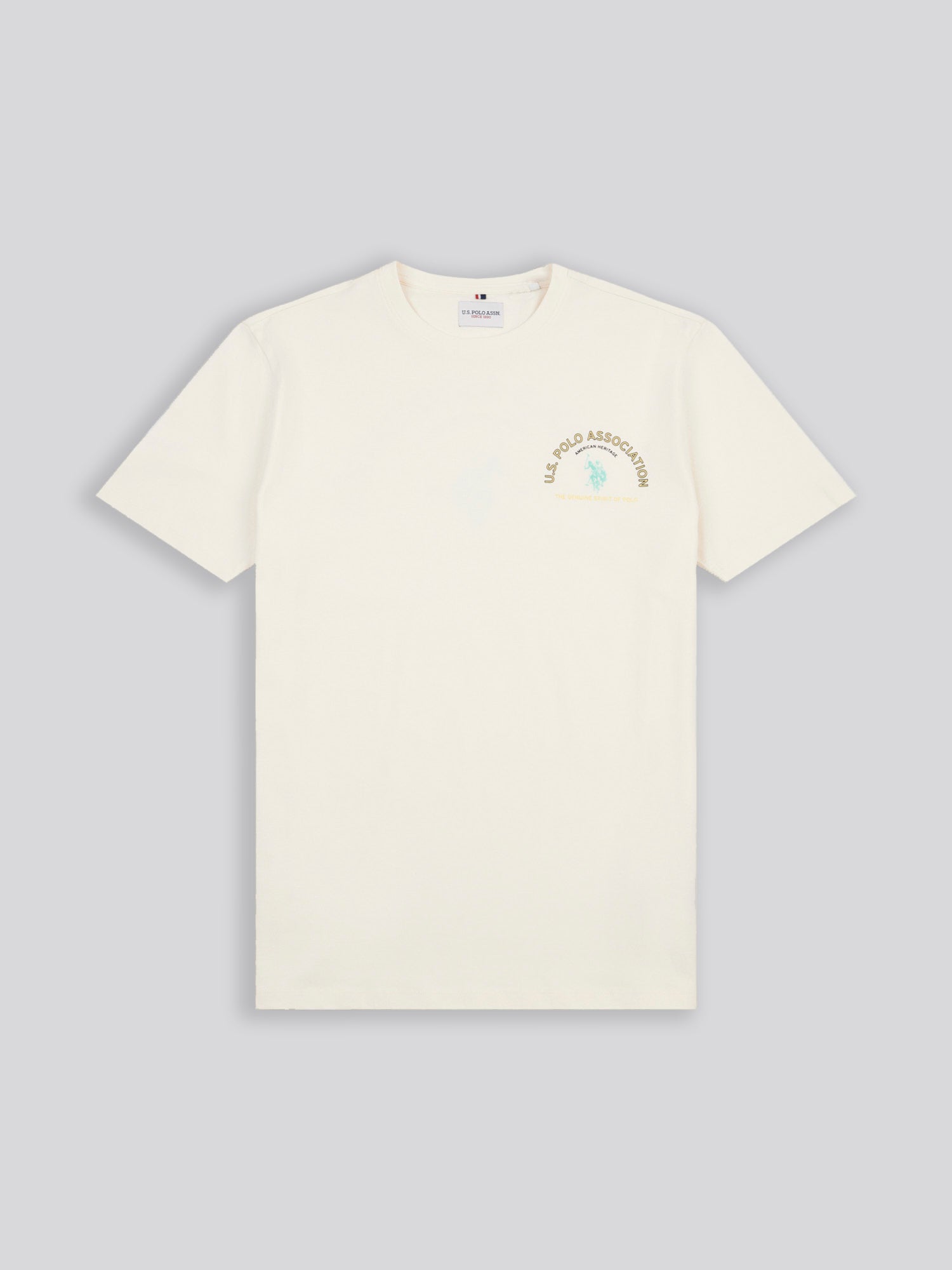 Mens Front/Back Print Graphic T-Shirt in Whisper White