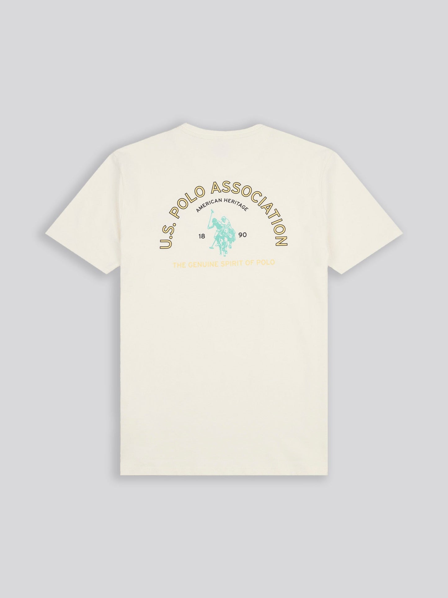 Mens Front/Back Print Graphic T-Shirt in Whisper White