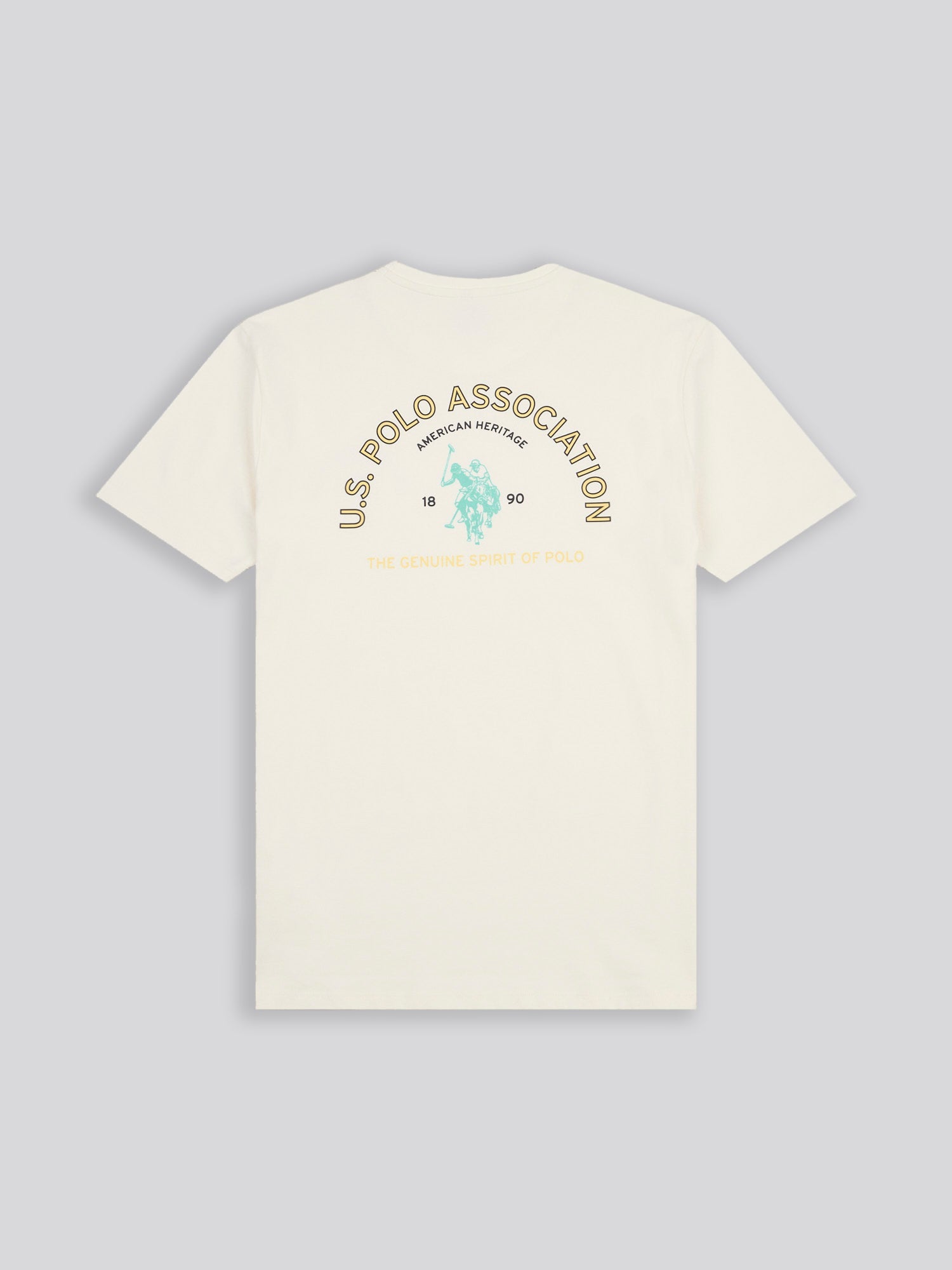 Mens Front/Back Print Graphic T-Shirt in Whisper White