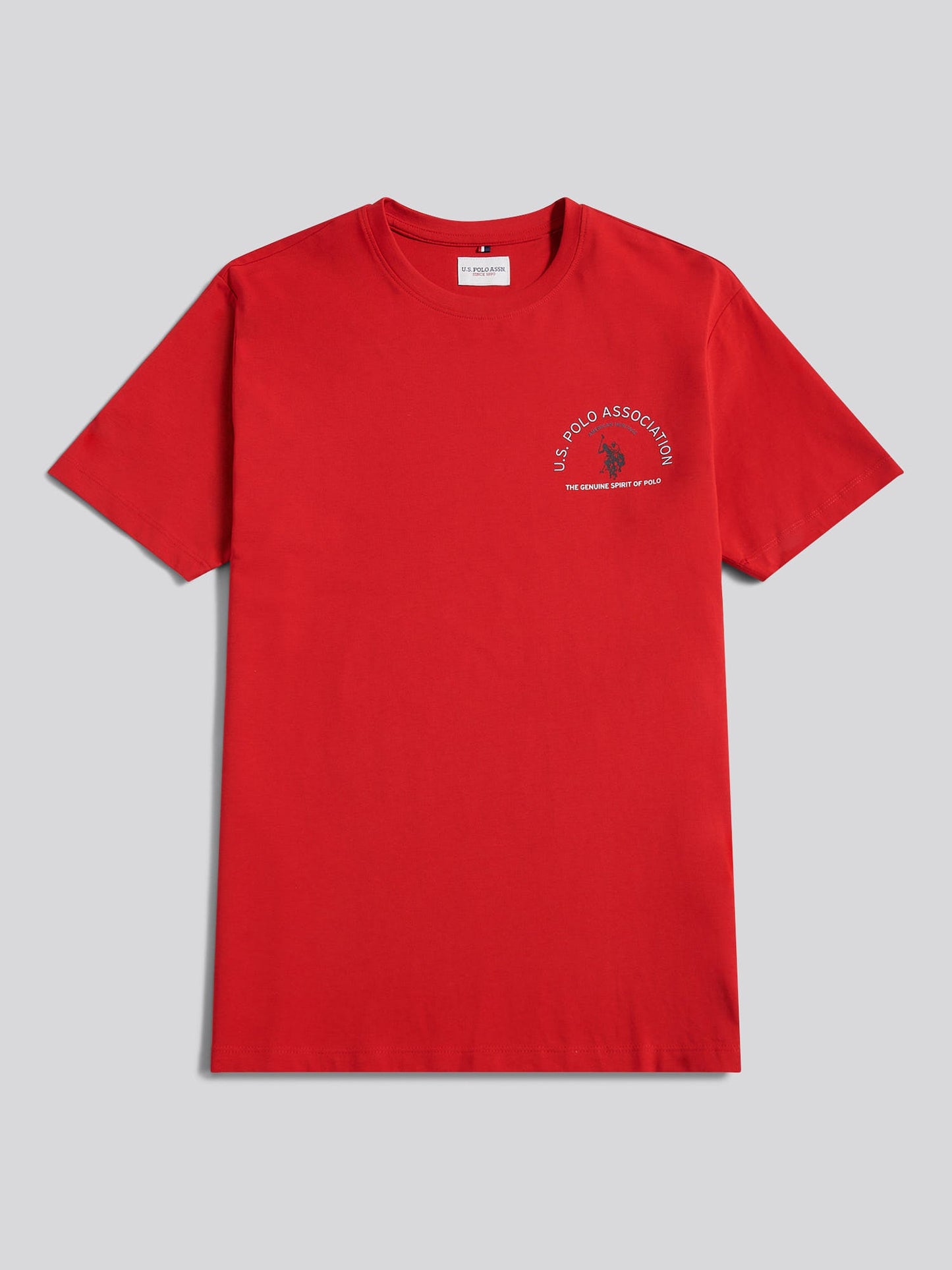 Mens Front/Back Print Graphic T-Shirt in Haute Red