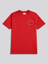 Mens Front/Back Print Graphic T-Shirt in Haute Red