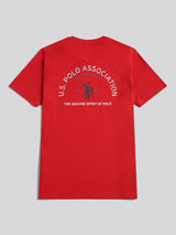 Mens Front/Back Print Graphic T-Shirt in Haute Red