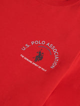 Mens Front/Back Print Graphic T-Shirt in Haute Red