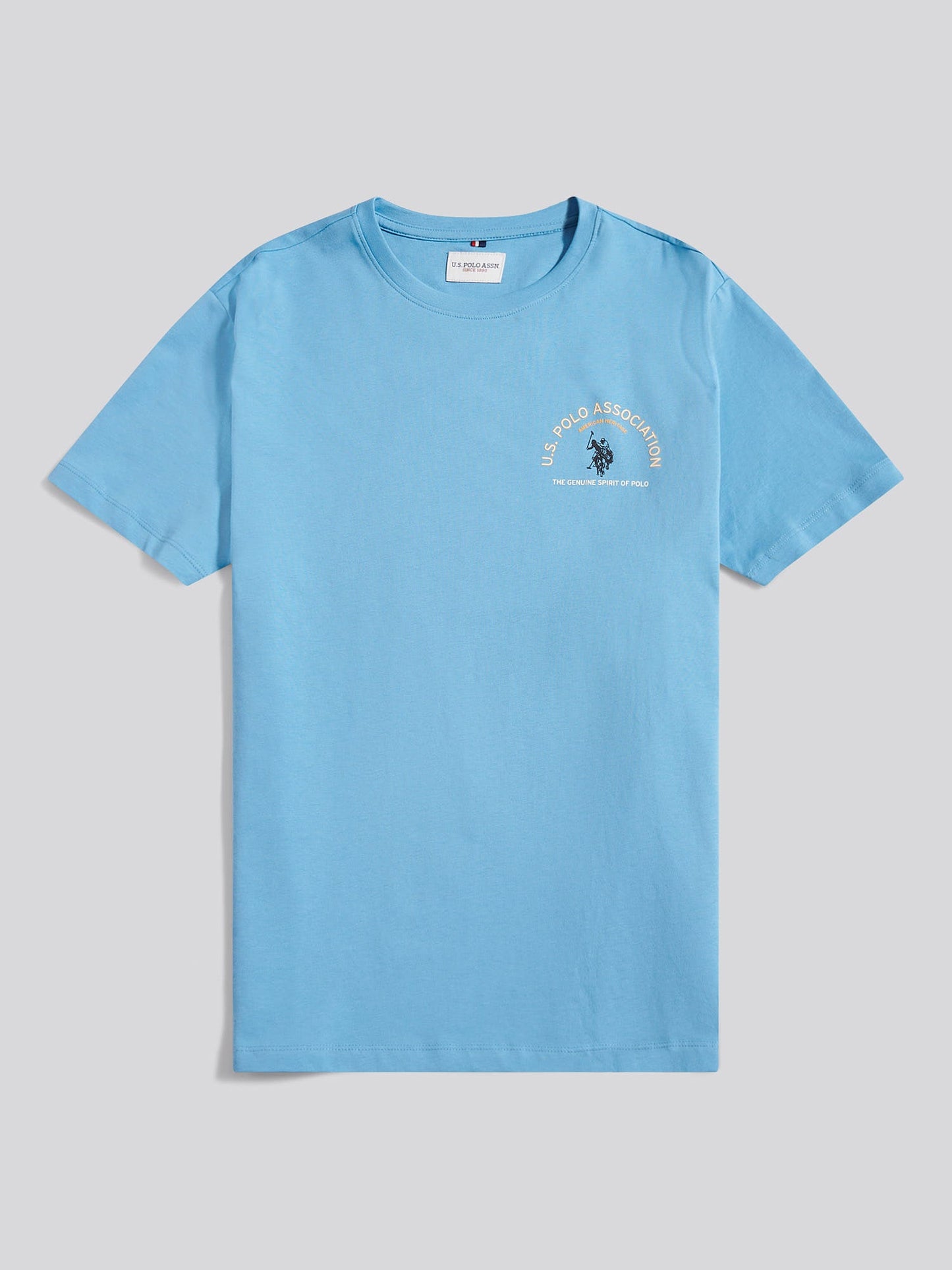 Mens Front/Back Print Graphic T-Shirt in Heritage Blue