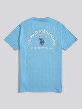 Mens Front/Back Print Graphic T-Shirt in Heritage Blue