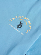 Mens Front/Back Print Graphic T-Shirt in Heritage Blue