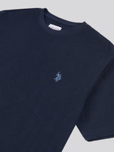 Mens Vertical Texture T-Shirt in Dark Sapphire Navy / Moonlight Blue DHM