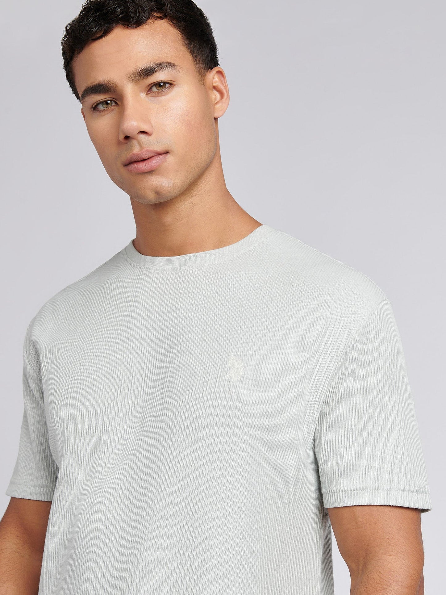 Mens Vertical Texture T-Shirt in Northern Droplet