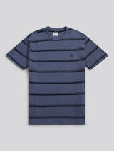 Mens Terry Stripe T-Shirt in Vintage Indigo