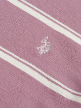 Mens Terry Stripe T-Shirt in Elderberry