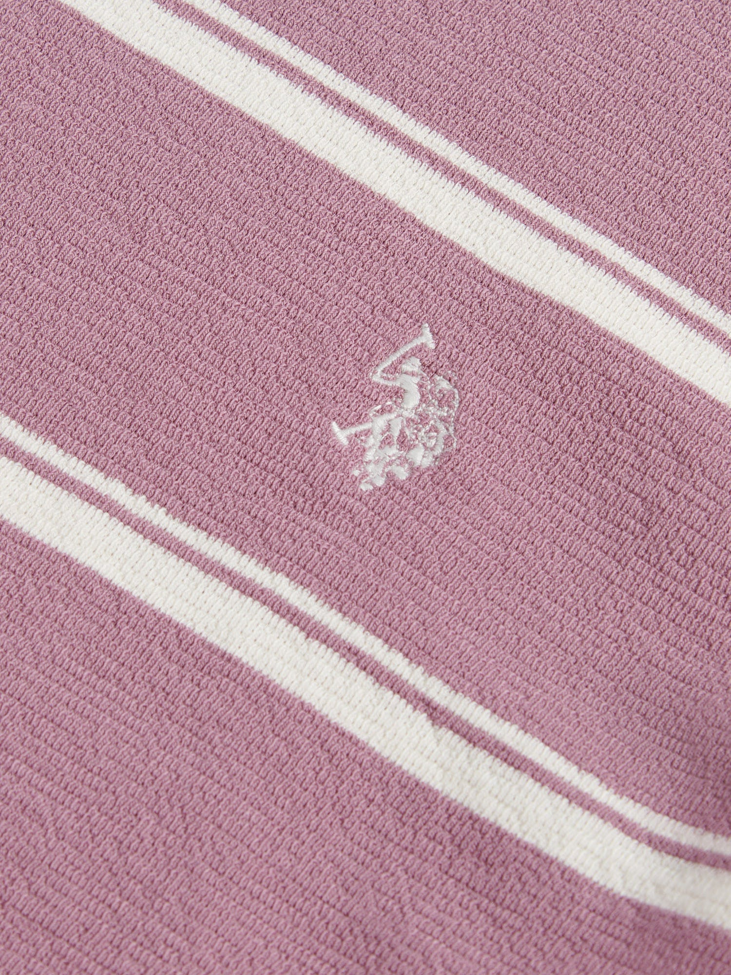 Mens Terry Stripe T-Shirt in Elderberry