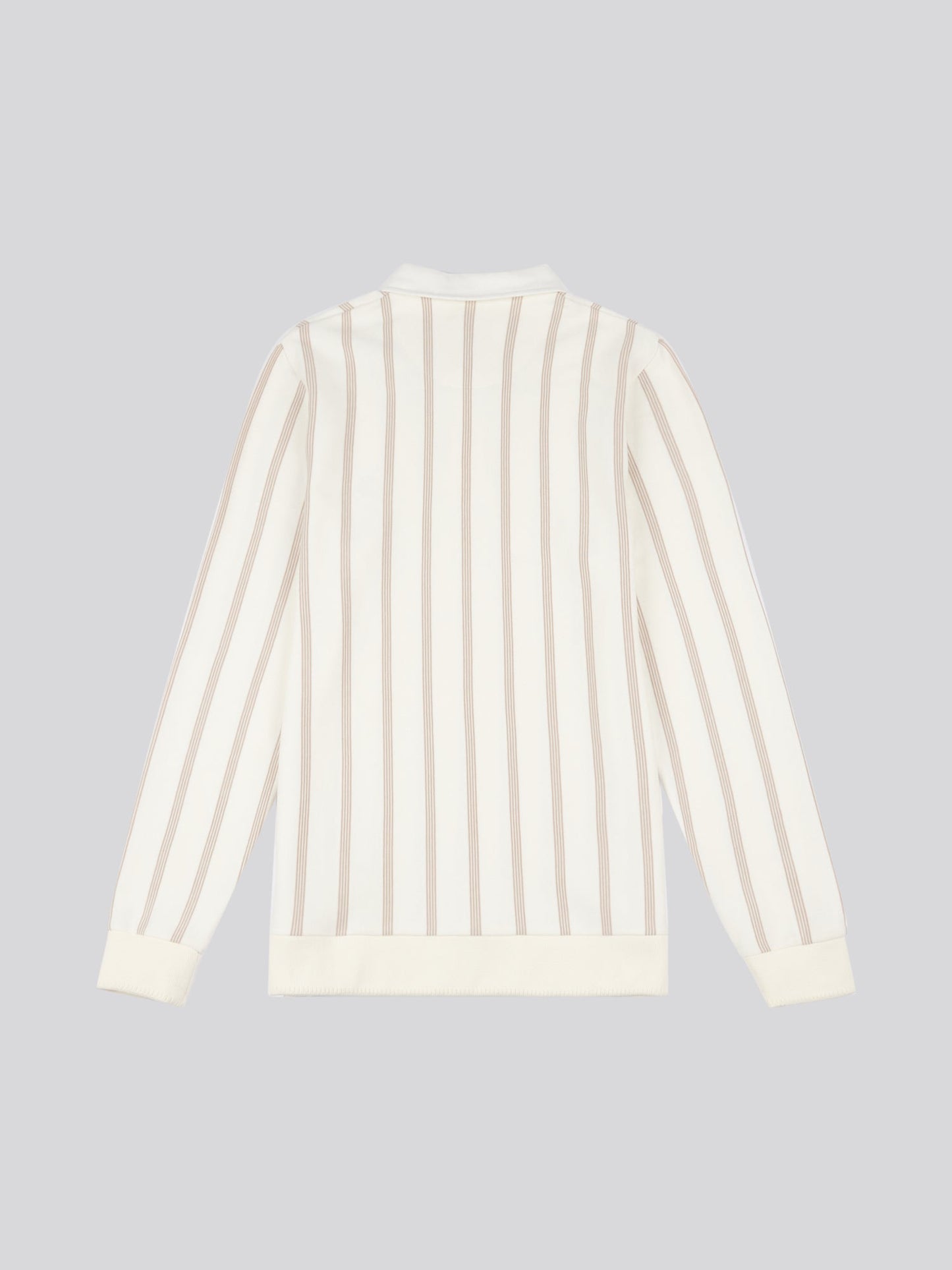 Mens Vertical Stripe Sweat Rugby in Whisper White