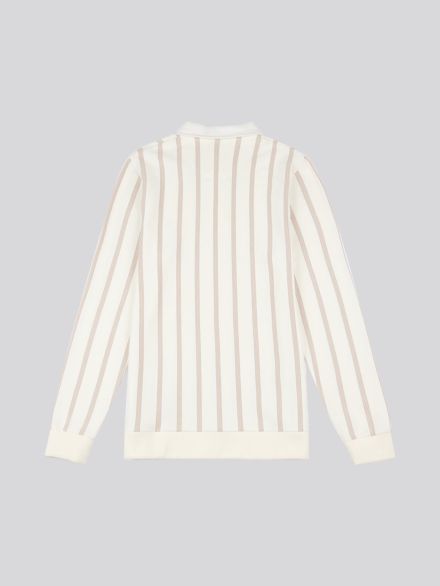 Mens Vertical Stripe Sweat Rugby in Whisper White
