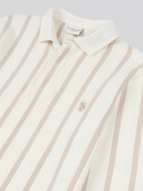 Mens Vertical Stripe Sweat Rugby in Whisper White