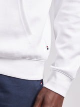 Mens Premium Print Interlock Hoodie in Bright White